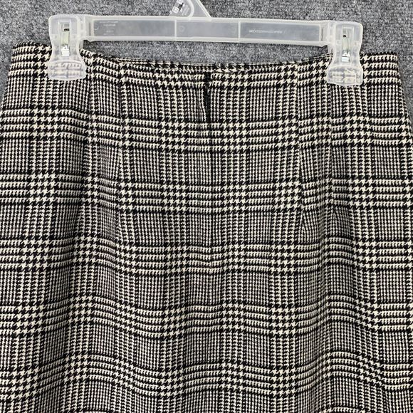 Savanna Wool Blend Pencil Skirt Sz 12 Career Windowpane Houndstooth Plaid Lined - Picture 5 of 10